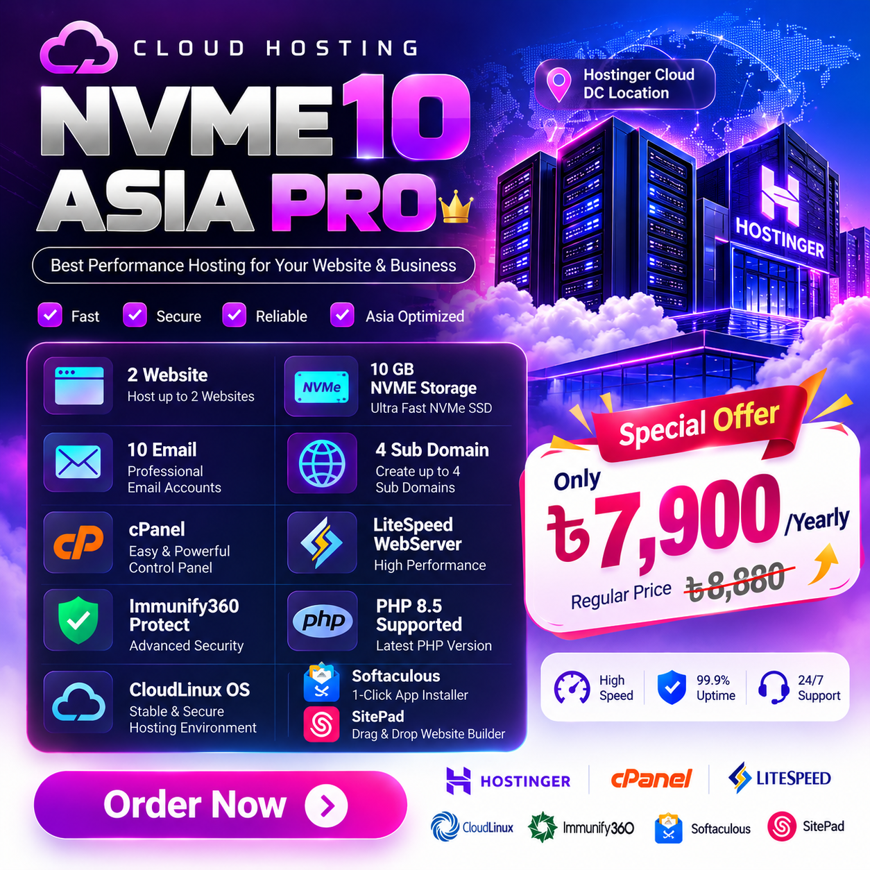 Cloud Hosting NVME 10 Asia Pro preview